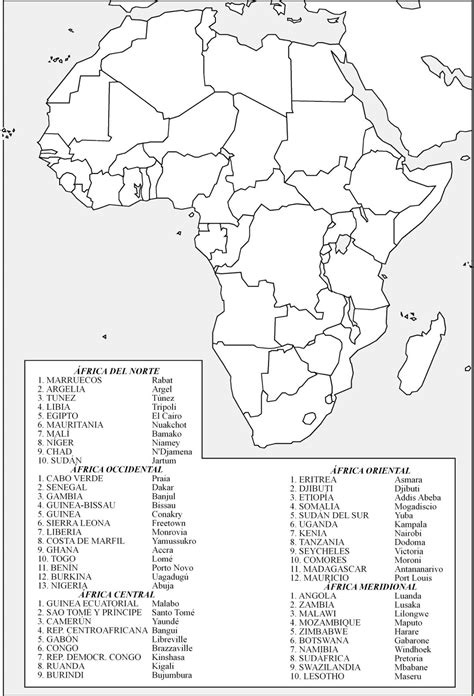 Mapa Del Continente Africano Con Nombres Para Imprimir En Images