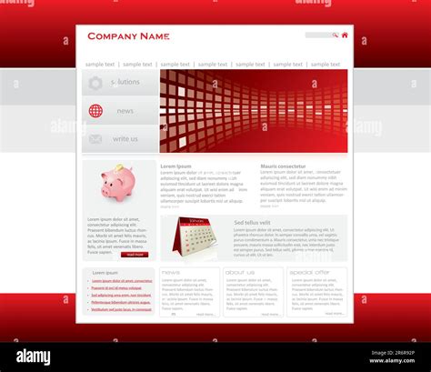 Red website template in editable vector format Stock Vector Image & Art ...