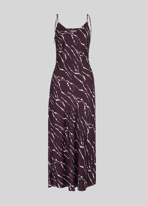 Burgundy Dagma Twig Print Slip Dress Whistles Whistles