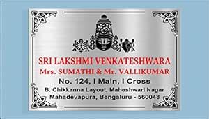 Elight Fusion Lord Venkateshwara Swami Stainless Steel Name Plate For