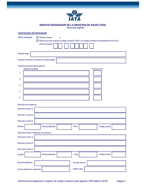 Solicitud para asignación y registro de código numérico para