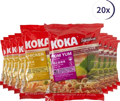 Koka Signature Noodles Variatie Pakket 20 Stuks Kip Tom Yum