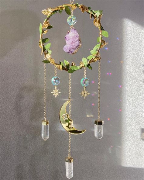 Witch Moon Wreath Suncatcher Suncatchers Crystal Suncatchers