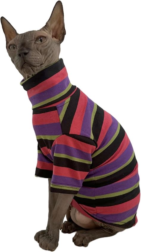 Amazon Vintage Stripes Sphynx Hairless Cats Shirt Cotton Cat