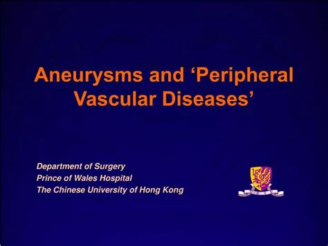 Ppt Aneurysms And Peripheral Vascular Diseases Powerpoint