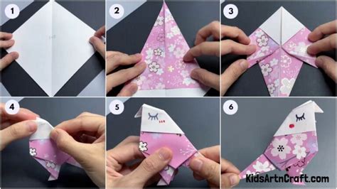 Easy Paper Bird Step by Step Tutorial For Kids - Kids Art & Craft