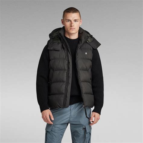 G Whistler Padded Hooded Vest Black G Star Raw