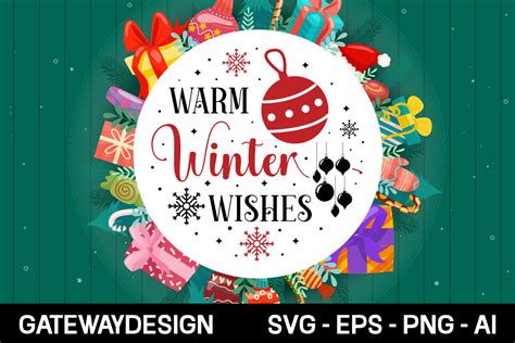 Warm Winter Wishes Sign Svg Design Graphic By GatewayDesign Creative