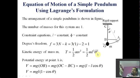 Equation Of Motion Of Simple Pendulum Using Lagranges Formulation