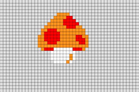 Mushroom Mario Pixel Art | Cross stitch art, Cross stitch designs ...