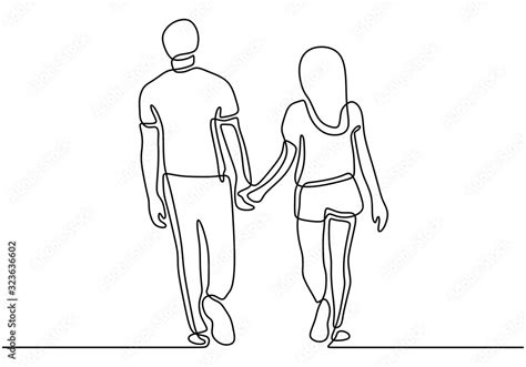 Two People In Love Holding Hands Drawing