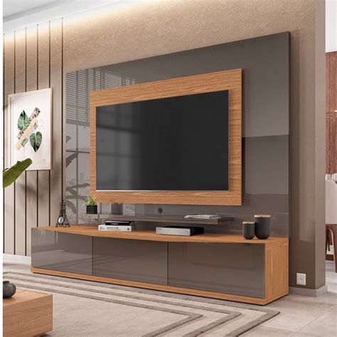 Conjunto Rack Vivare Wood e Painel para TV até 60 Polegadas Vivare Off