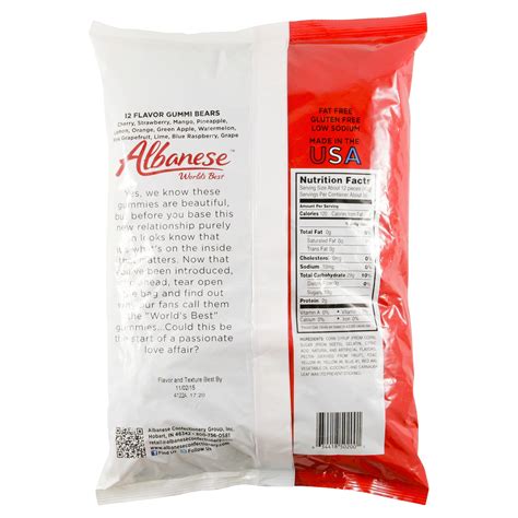 Albanese Sugar Free Gummy Bears Nutrition Facts | Besto Blog