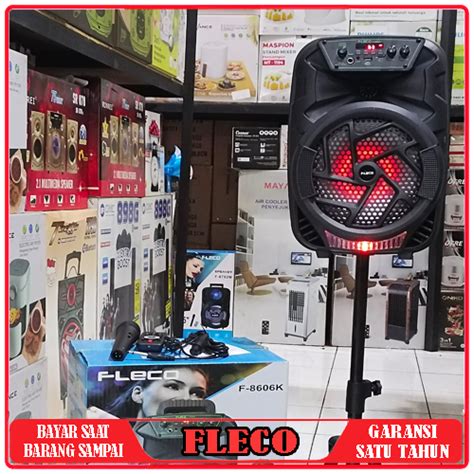 Speaker Bluetooth Karaoke Fleco F K Inci Free Mic Plus Standing