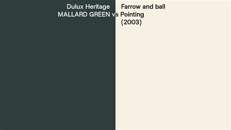 Dulux Heritage Mallard Green Vs Farrow And Ball Pointing Side By