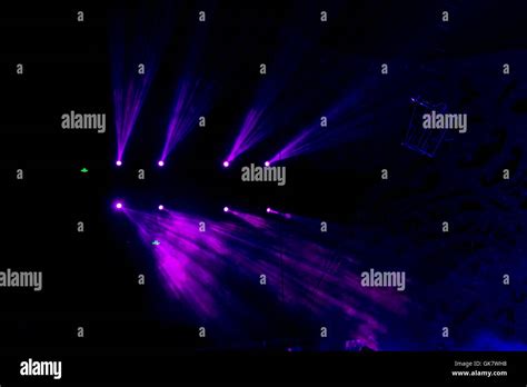 Blue Stage Lighting Light Show Concert Stock Photo Alamy