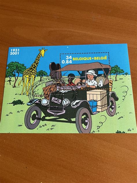 Hergé Velletje Kuifje Tintin au Congo Met eerste dagstempel 2001