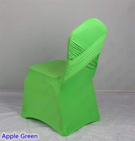 Apple Green Colour Universal Lycra Chair Covers Two Cross Spandex Swag