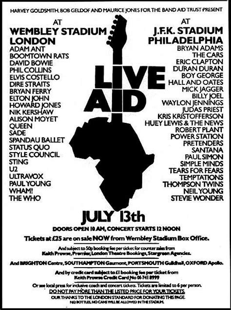 Live Aid - The Global Jukebox Plugs In & Lineup Times | This Day In Music