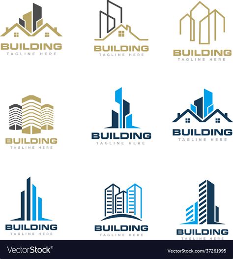 Building construction logo design Royalty Free Vector Image