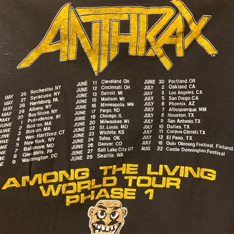 ANTHRAX 1987 Tour shirt Among the Living Phase One Wo… - Gem