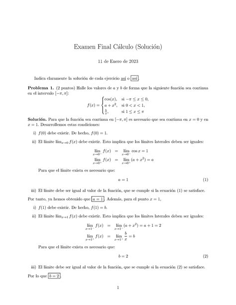 Sol Examen Final Solucio Exercisi Rlc Examen Final C Alculo