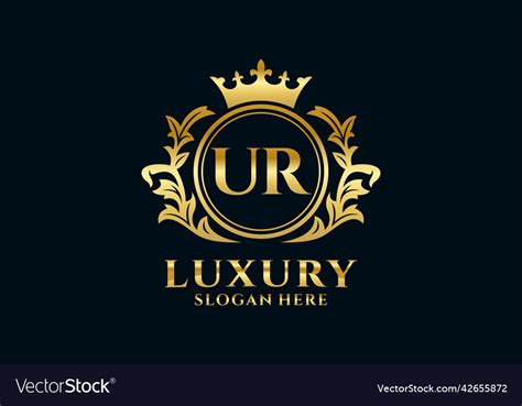 Initial Ur Letter Royal Luxury Logo Template Vector Image