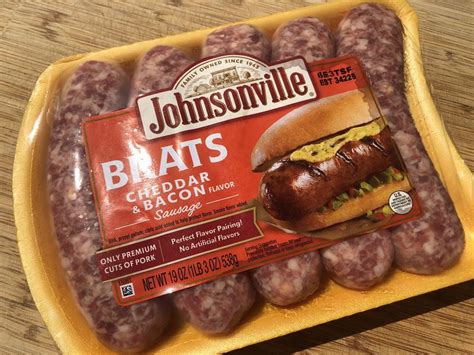 Traeger Smoked Brats Johnsonville Cheddar Bacon Sausages