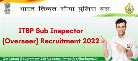 Itbp Si Overseer Recruitment 2022 37 Post