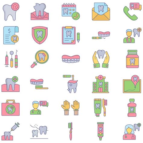 Premium Vector Dental Icon Pack Set