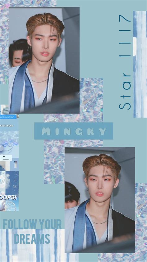 Ateez Mingi Blue Aesthetic Wallpaper