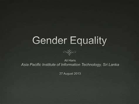 Gender Equality Ppt