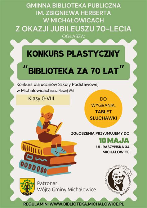 Biblioteka Za 70 Lat Konkurs Plastyczny Z Okazji 70 Lecia Gminnej