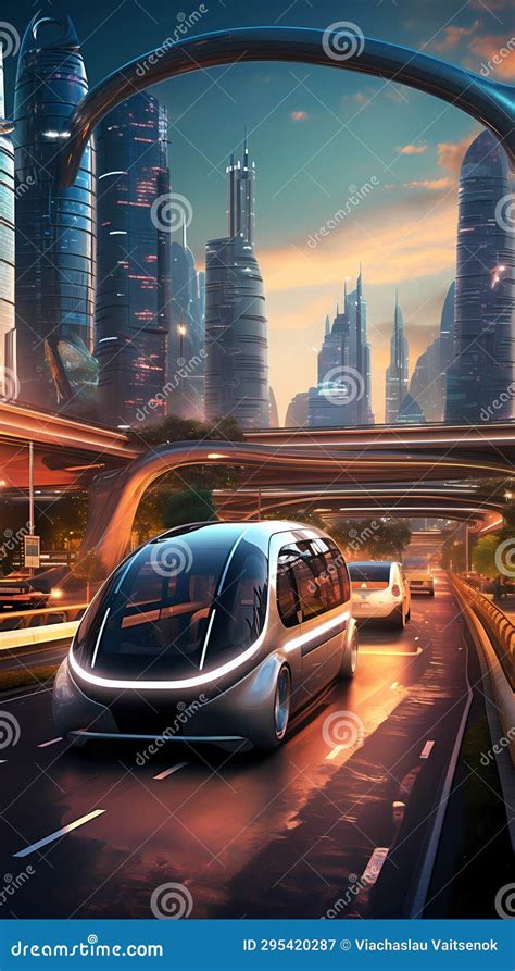 Ilustraci N Realista De Transporte Avanzado De Ciudad Futurista Imagen