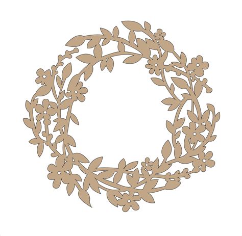 Floral Wreath Svg Wreath Svg Flower Wreath Svg Laser Cut Files Etsy