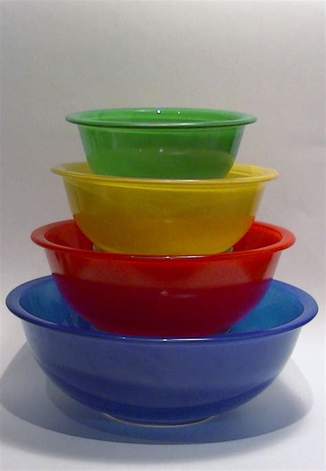 Vintage Pyrex Mixing Bowls Primary Colors On By Lifeinmommatone