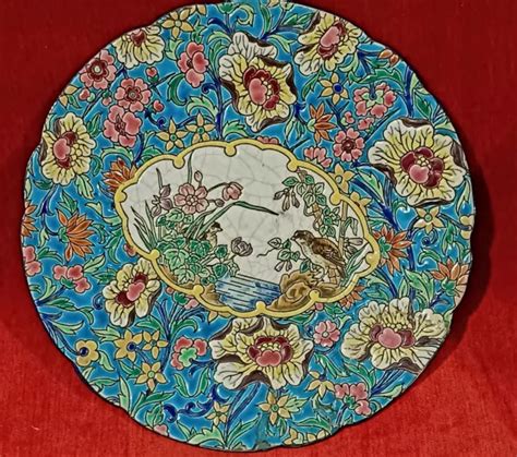 Assiette Ancienne Emaux De Longwy Andr Masson D Cor Fleurs Et Oiseaux