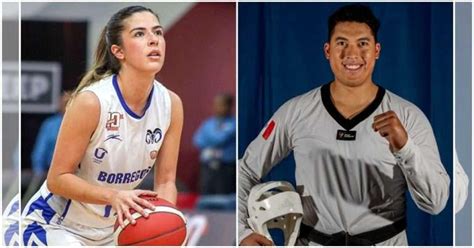 El taekwondoín Carlos Sansores y la basquetbolista Karina Esquer