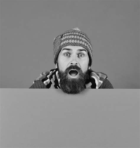 October And November Sale Idea Hipster With Beard And Surprised Face