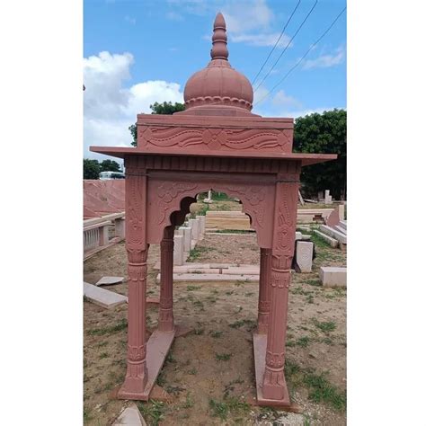 Scraping Polished Red Sandstone Temple For Worship Size Dimension