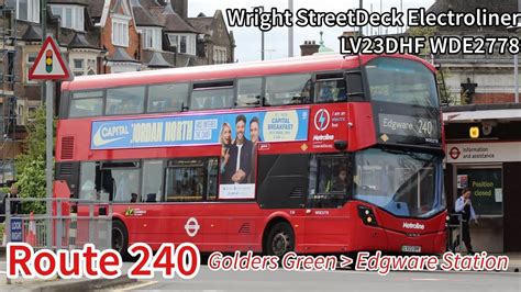 Metroline Travel Route 240 To Edgware Station Wright Streetdeck