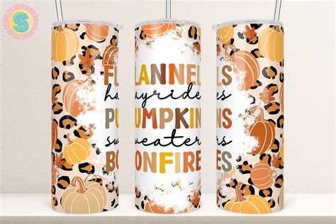 Oz Fall Pumpkins Leopard Tumbler Wrap Graphic By Sunshine Design