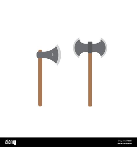 Double Axe And Simple Axe Clipart Vector Lumberjack Axe And Warrior