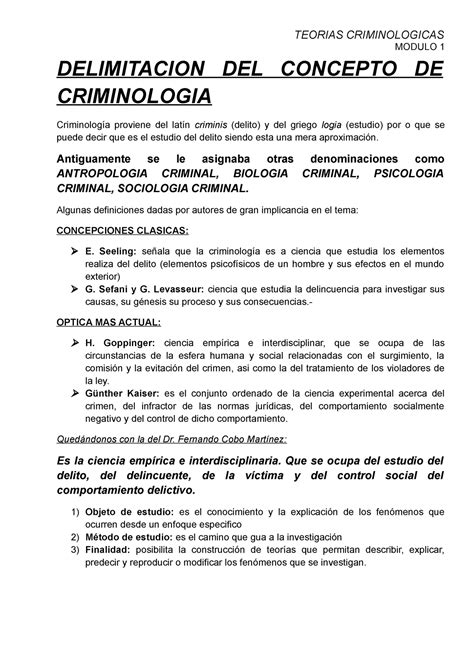 Resumen Modulo Completo Teorias Criminologicas Modulo