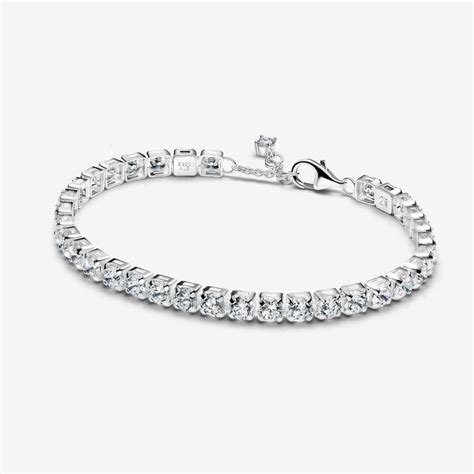 Sparkling Bold Tennis Bracelet Sterling Silver Pandora Au