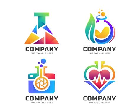 Logo De Laboratoire Color Cr Atif Pour Entreprise Vecteur Premium