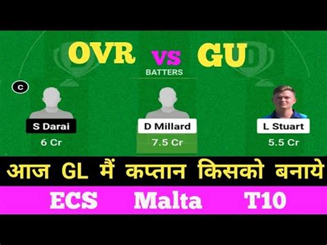 OVR Vs GU Dream11 Team OVR Vs GU Dream11 Prediction YouTube