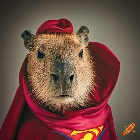 Capybara Dressed As Superman On Craiyon