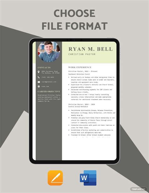 Christian Pastor Resume In Word Pages Download