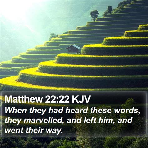 Matthew 22:22 KJV Bible Verse Images